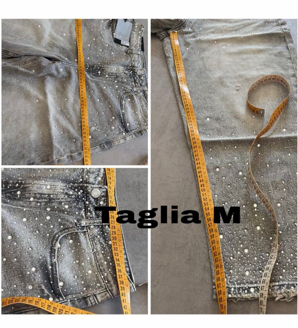 Jeans Grigio Total Glitter