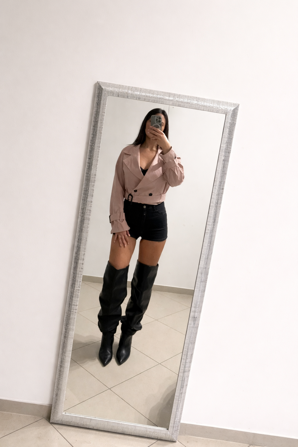 Giacca Crop  trench ￼