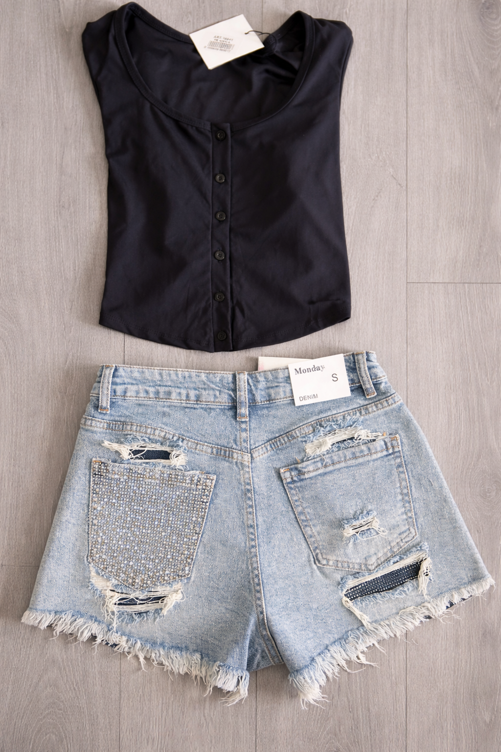 Maglia Mary manica lunga con bottoncini in Lycra