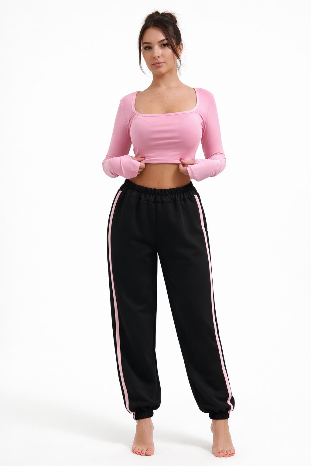 Pantatuta con strisce Rosa