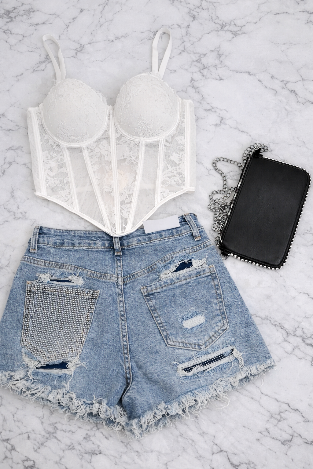 Short con tasca gioiello