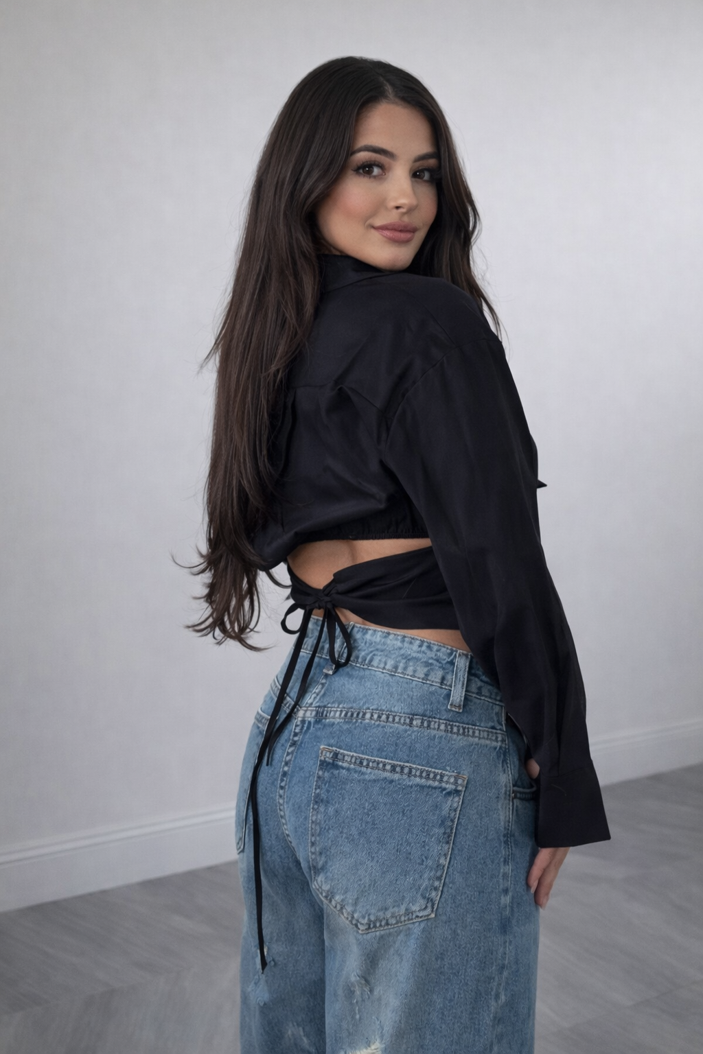 Camicia Corpetto Slim nera