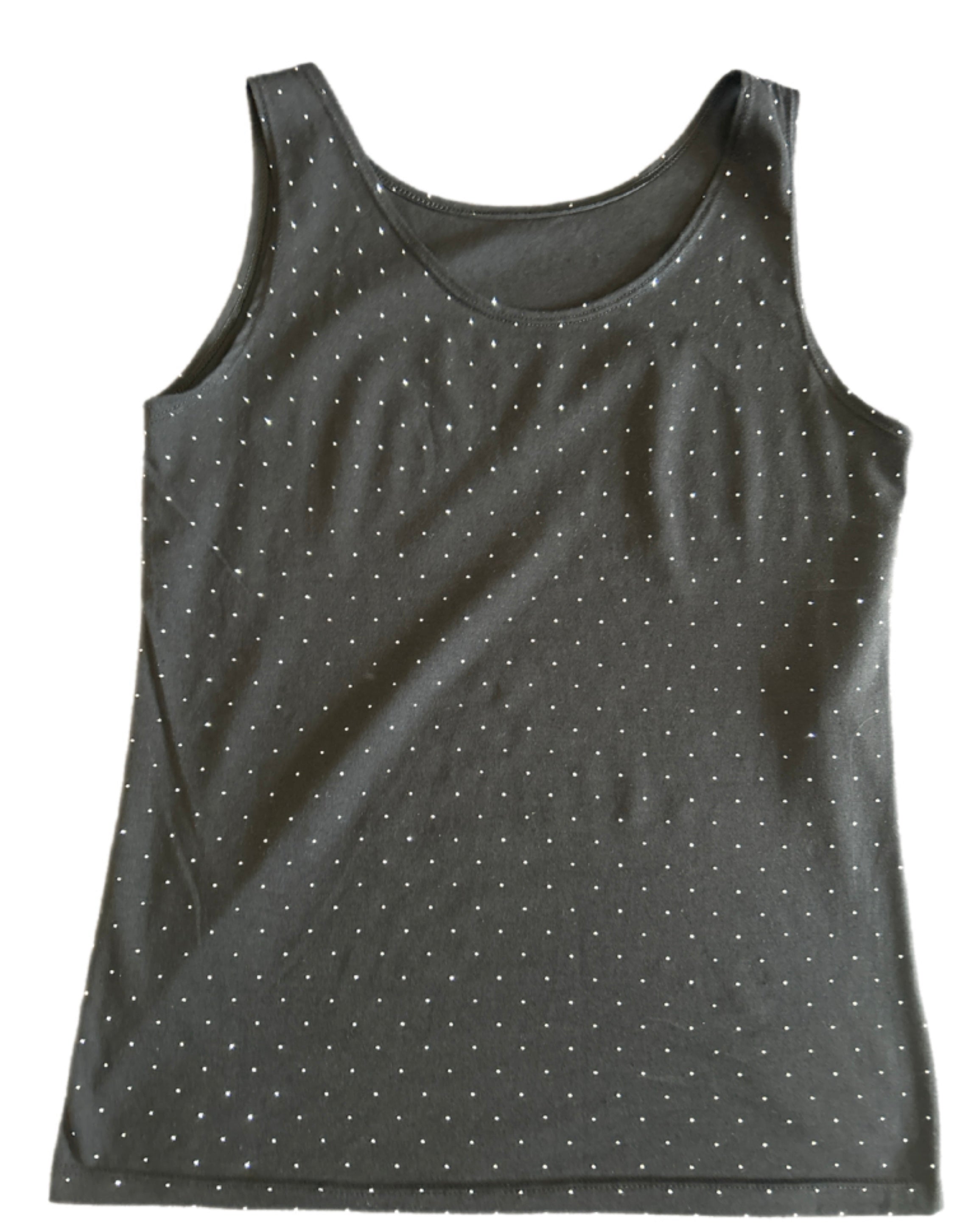 Canotta lunga con micro brillantini ￼