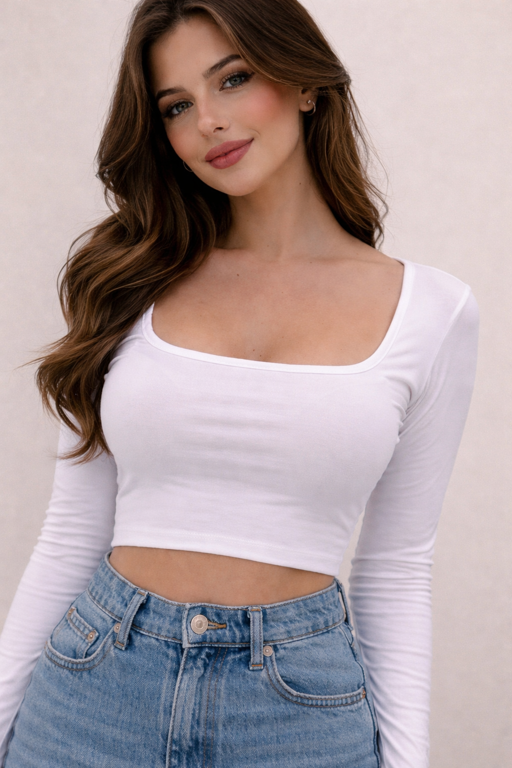 Maglia Asia collo squadrato