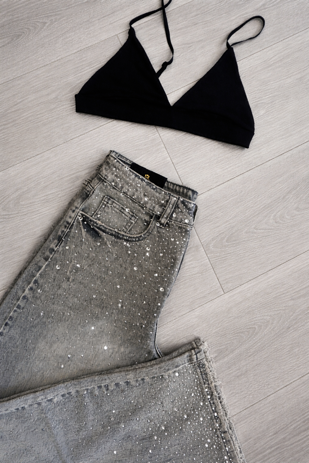 Jeans Grigio Total Glitter
