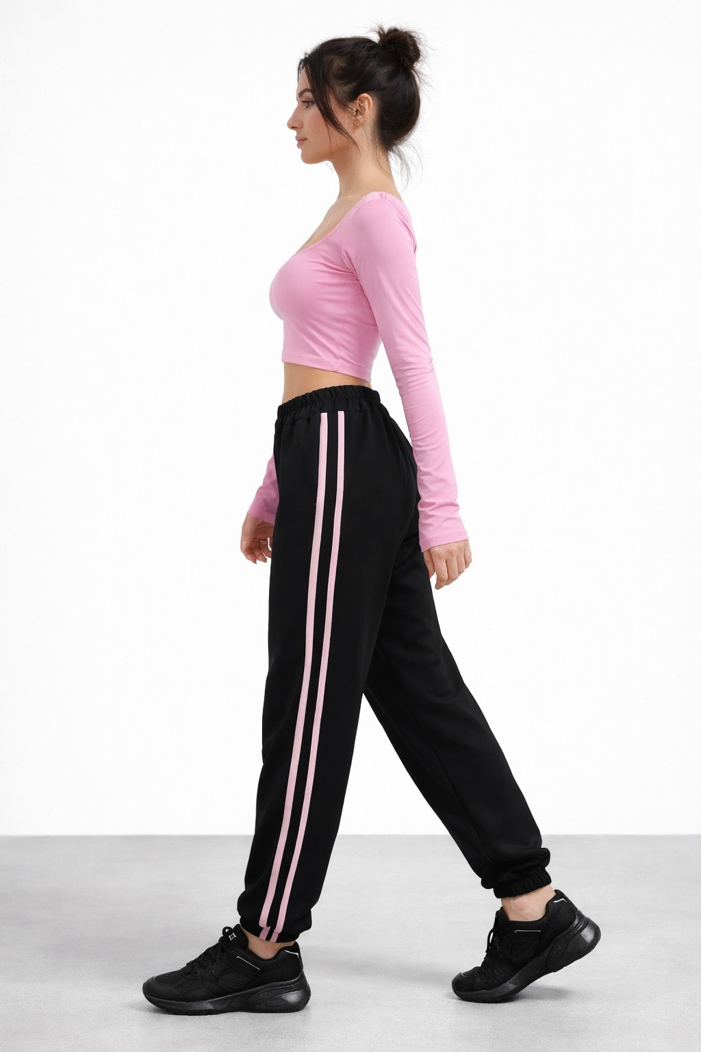 Pantatuta con strisce Rosa