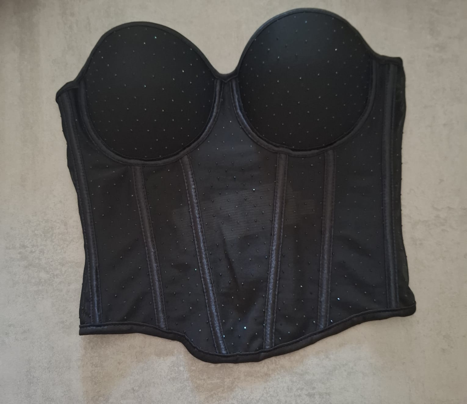 Corpetto Ily con diamantini neri