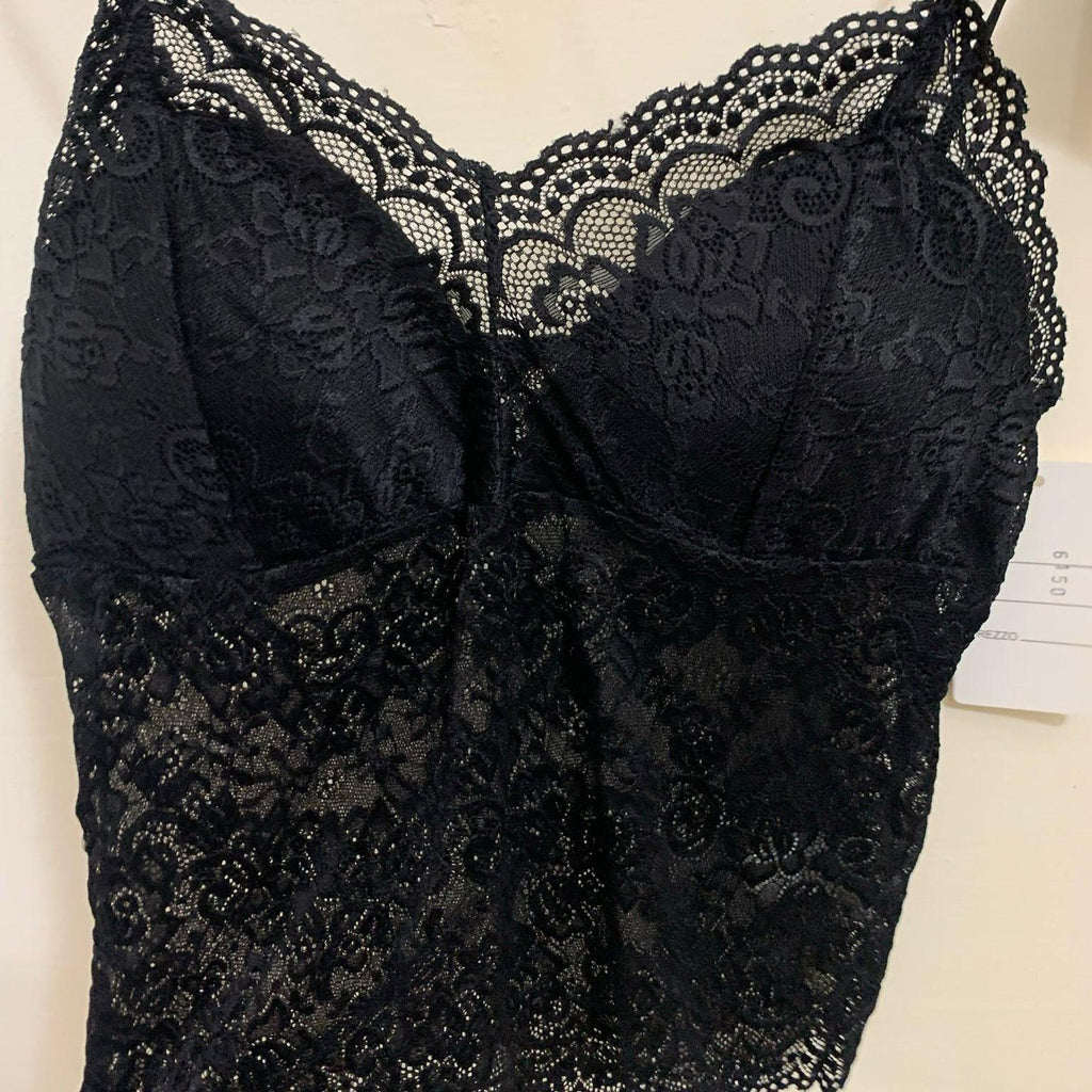Top nero in pizzo Bea