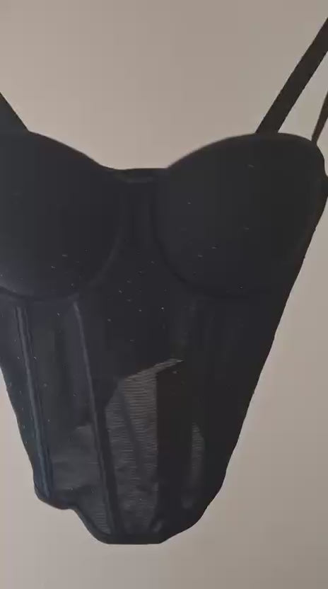 Corpetto Ily con diamantini neri